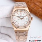 Swiss Replica Audemars Piguet 34mm Royal Oak Rose Gold Cal.5800 Watch